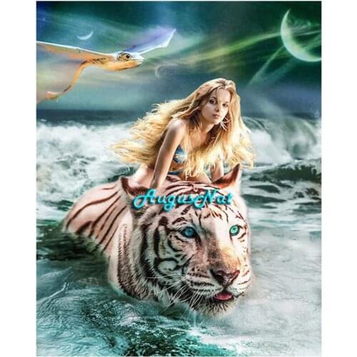 Beauty and beast diamond painting cross stitch secnery wall art diamond dots picture magic beads painting needlework tiger gifts
