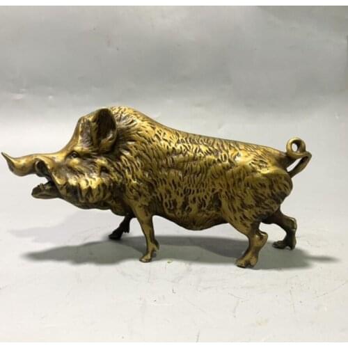 China brass Wild boar crafts statue