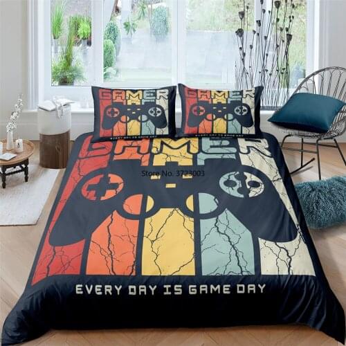 Cartoon Game Handle 2/3pcs Bedding Set Game Quilt Cover Pillowcase Single Double Queen King Size Boy Bedroom Home Textile