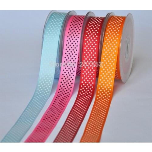 PPCrafts Ribbon 7/8" 22mm Sweet Polka 7 Dots Satin Ribbon For Wedding Ribbon Wall DIY Package
