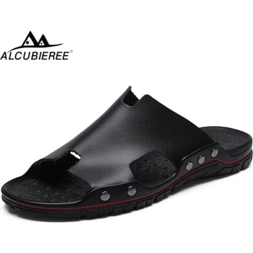 ALCUBIEREE Summer Breathable Footwear Casual Slip-on Slide Shoe for Man Lightweight Sandals Mens Slippers Outdoor Beach Shoes