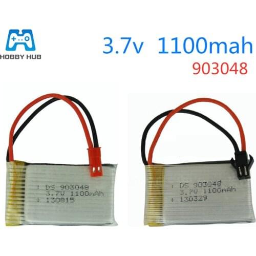 3.7v 1100mAh lipo battery For X5SC X5SW MJX T04 T05 T25 M03 HuanQi 859B For RC Helicopter Parts Toys SM / JST Plug 903052 3.7 v