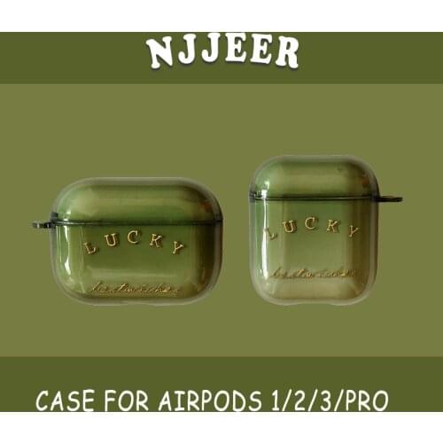 Lucky Soft Silicone Protective Case For Apple Airpods 1 2 3 Pro Bluetooth Earphone Cover For Air Pods Transparent Charging Box