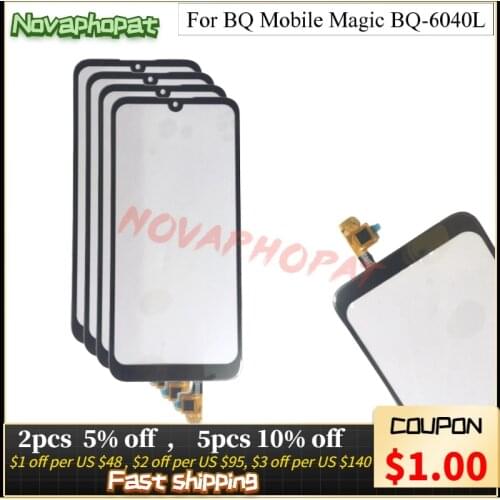 Novaphopat Black Sensor For BQ Mobile Magic BQ-6040L 6040L Touch Screen Digitizer Display Glass lens