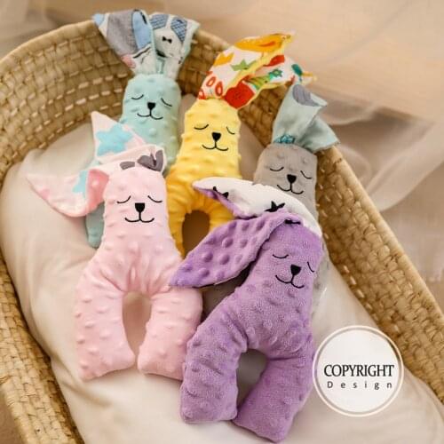 New 5 Colors Lovely 39cm Infant Plush Rabbit Soft Appease Playmate Calm Doll Animals Plush Toy Kids Sleeping Back Cushion Pillow