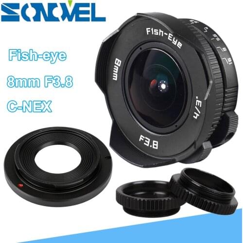 8mm F3.8 Fish-eye CCTV Lens Manual Wide Angle Fisheye Lens Focal length Fish eye Lens Suit For Sony E Mount A7R A7S A6300 A6500