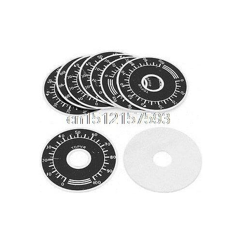 Rheostat Variable Transformer Potentiometer 0-100 Control Dial Face Plate 10pcs