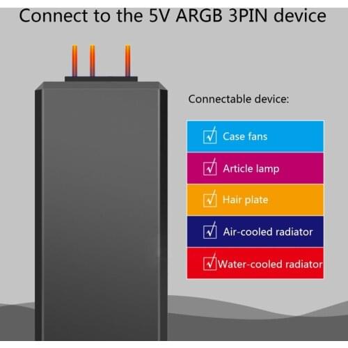 ARGB Controller Remote Control 5V 3Pin SATA Power Supply Memory LED Light Stripe K3KB