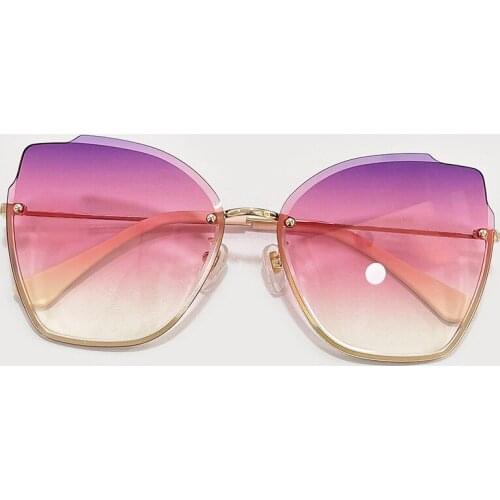 2021 Fashion Gradient Cat Eye Sunglasses Women Female Vintage Sun Glasses Big Oculos feminino de sol UV400