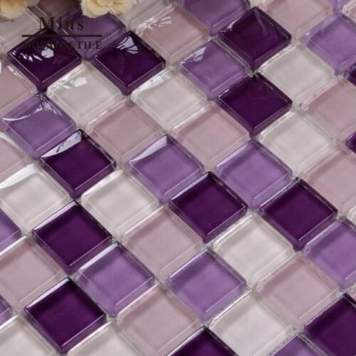 Pulple Glass Mosaic Tile for Wall Decoration