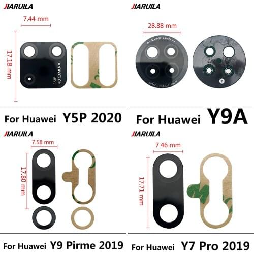 10PCS Rear Camera Glass Lens With Glue Adhesive Sticker Replacement Parts For Huawei Y9S Y8S Y8P Y6P Y7P Y6S