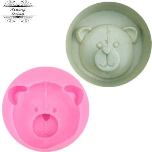 Sugar technology bear head shape silica gel mold soft candy mold cake decoration tool chocolate jelly mold