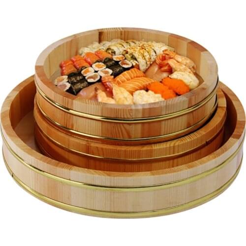 Japanese Sushi Containers Wooden Kitchen Utensils Steamer Dish Main Dishes Plate Christmas Party Dinnerware Restaurant Big Ware