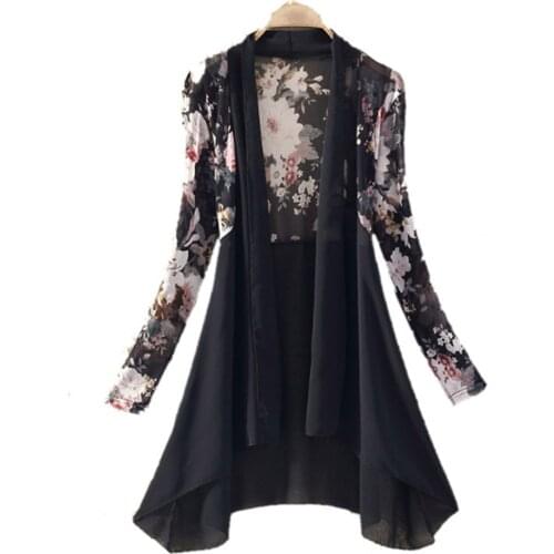 Woman Sun protection clothing Sheer Chiffon Shirt shawl Coat YF028