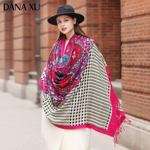 DANA XU Bufanda Mujer Wool Poncho Head Women Elegant Lady Carf And Warm Shawl Stoles Bandana Scarf Hijab Luxury Brand Pashmina