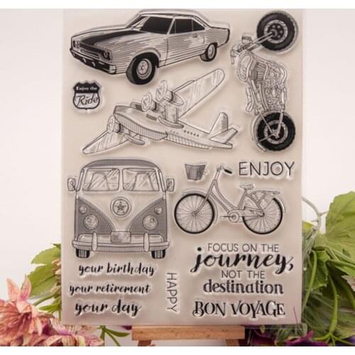 1pc Car Motorcycle Transparent Clear Silicone Stamp Seal DIY Scrapbook Rubber Stamping Coloring Embossing Diary Decor Reusable