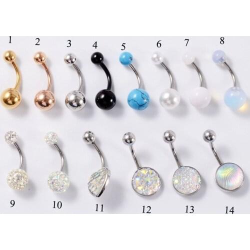 1pcs Surgical Steel CZ Gem Heart Ball Belly Piercings Navel Belly Button Rings Crystal Earrings Woman Sexy Body Piercing Jewelry