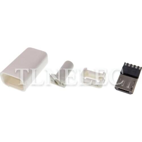 10pcs Micro Four-piece Assembly Type USB Interface Connector 5 Pin Male Socket DIY Accessories Junctor