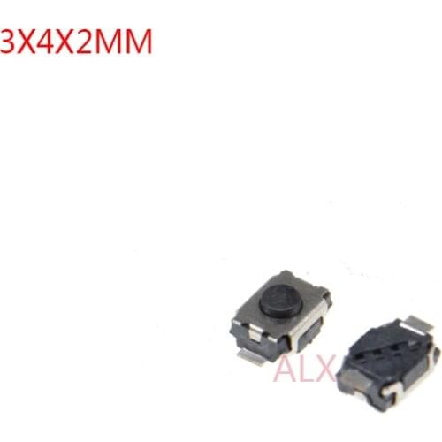 100PCS 3X4x2mm 2PIN smd TACT push button switch Micro key power tactile switches 3x4x2 3*4*2MM Light touch
