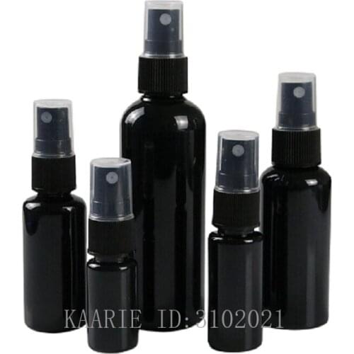 10ml20ml30ml50ml100ml 50/100pcs Empty Black Plastic Spray Bottle PET Sprayer Pump Atomizer Packaging Container Refillable Bottle