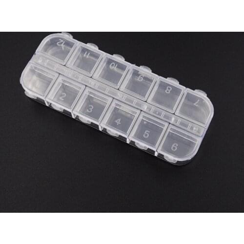 12 Grid Empty Nail Art Plastic Box Case Storage Container for Rhinestones Storing False Glitter Rhinestones Shiny Sheets