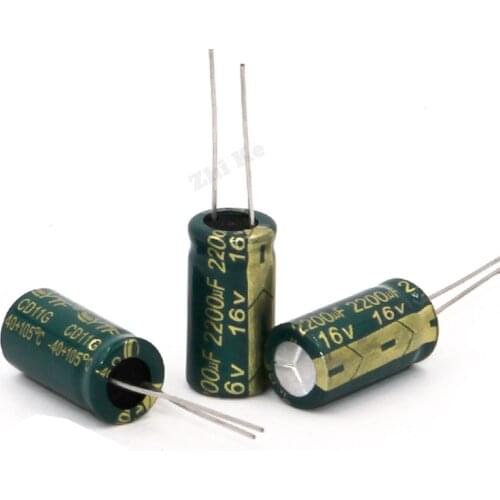 12pcs 16V 2200UF 10*20 high frequency low impedance aluminum electrolytic capacitor 2200uf 16v 20