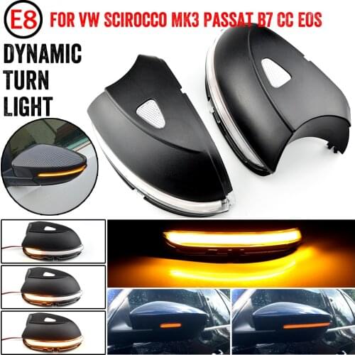2 pieces For VW Passat CC B7 Beetle Scirocco Jetta MK6 Euro LED Side Wing Dynamic Turn Signal Light Rearview Mirror Indicator