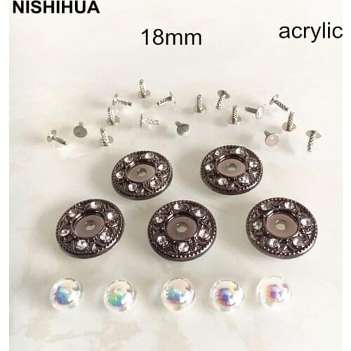 20 -18mm GunmetalBlack Flower Round Rivet Studs,Combine Acrylic Rivet,Sparkling Sunflower Plastic Rivet,Shoes,Clothes,Bags Decor