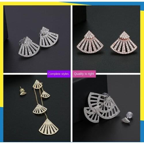 2020 fan-shaped asymmetric shell earrings long tassel niche design high-quality temperament French womens brand jewelry