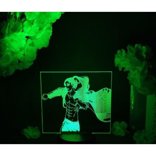 Anime ATTACK ON TITAN Final Season Eren 3D Hologram Lighting Effect Manga Lamp 7 Color Changing Touch Control Nightlight