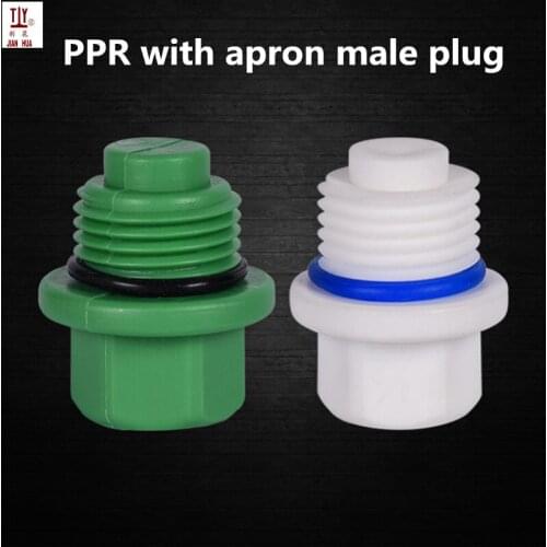 Free Shipping 50pcs 1/2'' 3/4'' 1'' Male Ppr pipe Inner wire sealing plug , threaded pipe plugs pvc pipe plug