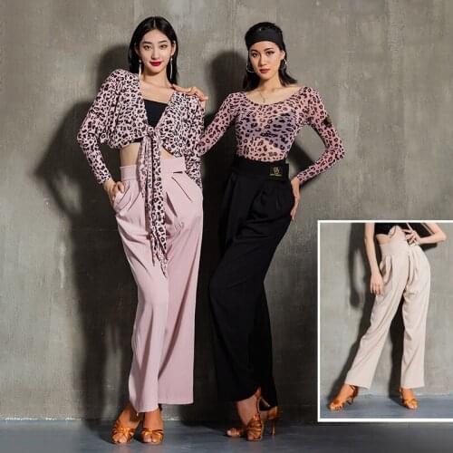 Latin Dance Pants Female Adult Practice Clothing Rumba Dancing Training Legging Professional Samba Tango ChaCha Trousers DWY6166