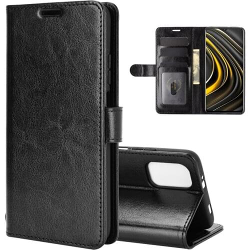 Flip Leather Wallet Case for Xiaomi Pocophone M3 Poco X3 NFC 10T Lite 5G F2 Pro Redmi K30S Note 8 8T 9S 9A 9C Kickstand Cover