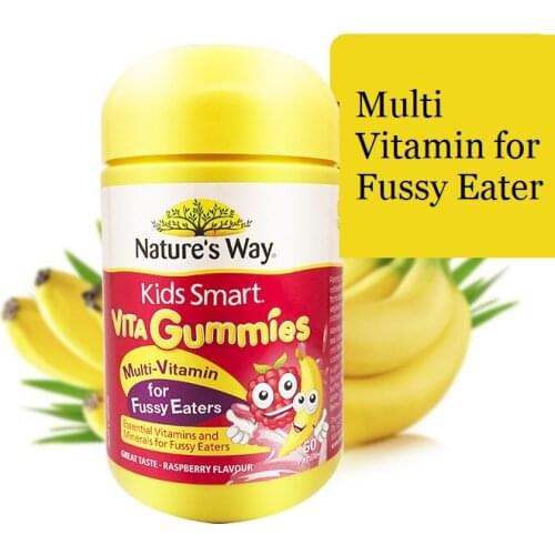 NATURE WAY Kid Smart VITAGUMMIES 60Caps Multi Vitamin for Fussy Eater Growth Development Brain Function Eye Immune System Health