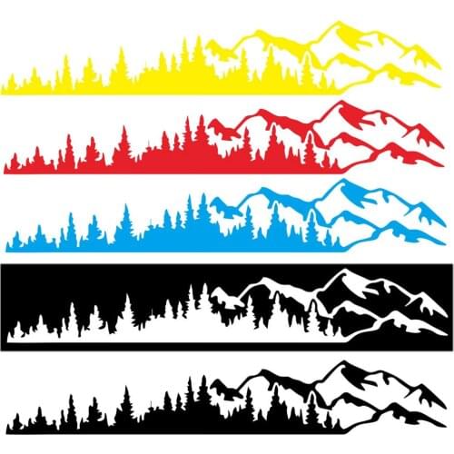 Mountain Scene Car Sticker Forest Vinyl Car Body Sticker RV Sticker Tree Decal Graphic Kit For Camper RV Trailer Car Accessories