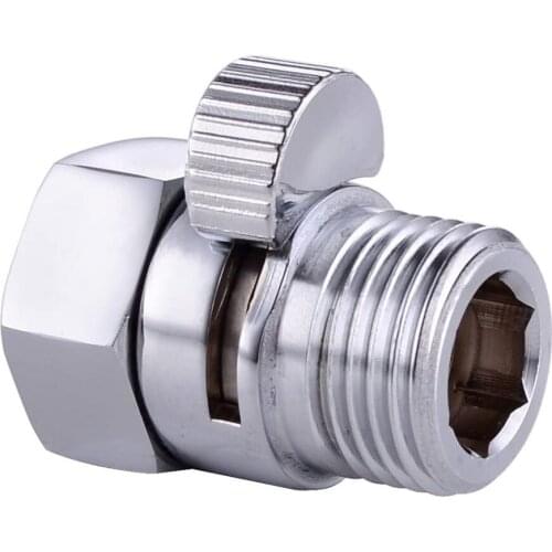 Shut Off Valve Brass Shower Head Valve with Handle Lever G1/2 Water Flow Control Valve Regulator Chrome