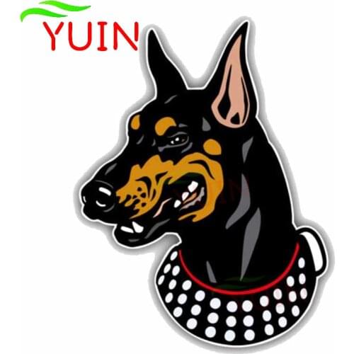 Cute Animal Doberman Pinscher Dog Mascot Car Sticker Fashion Motorcycle PVC Decoration Waterproof High Quality Decal 18*14cm