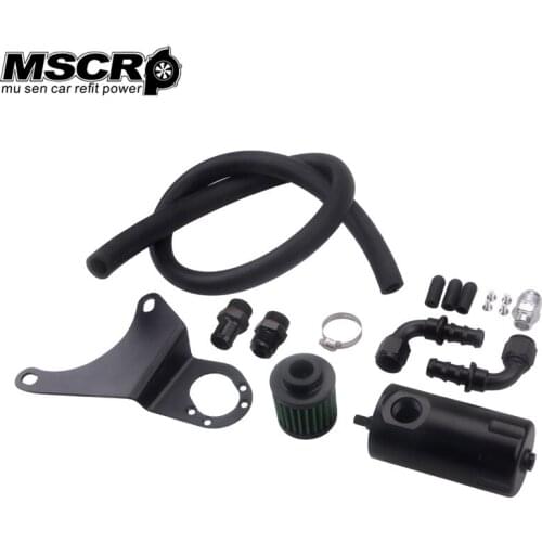 Black New arrivel Oil Catch Can Crankcase VTA kit for Mitsubishi EVO VIII IX 4G63T