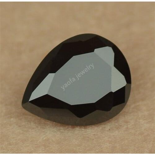 Wholesale Zircon 2*3~13*18mm Pear Drop Cut Black Color Loose CZ Synthetic Cubic Zirconia Gems Stone For Jewelry Ring Noodle