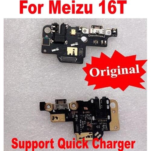 Original FULL IC Charging Port PCB Board USB Fast Charge Dock Connector with Microphone Flex Cable For Meizu 16T Phone Parts