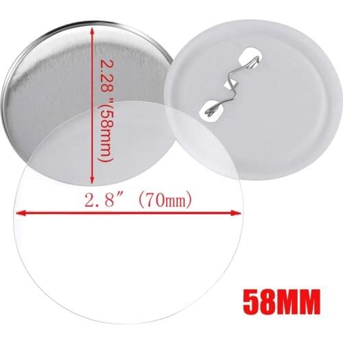 58mm Badges Blank Pin 100pcs Button Maker Plastic Button Parts Supplies Round Badge Punch Press Machine