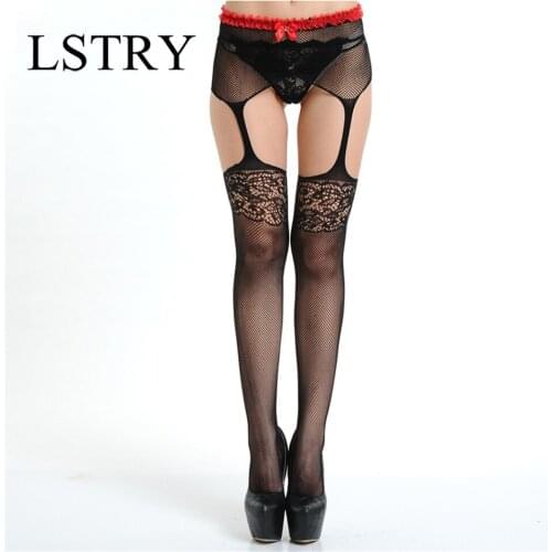 Sexy Erotic Pantyhose Women Feminin Black Fishnet Tights Lstry Lady Thigh High Stocking Jacquard Sheer Hosiery Stockings Spring