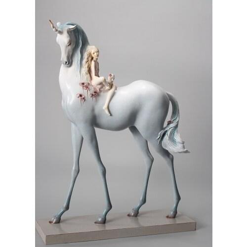 CREATIVE UNICORN GIRL DECORATION LIGHT LUXURY ART SCULPTURE LIVING ROOM DECORATION BIRTHDAY GIFT