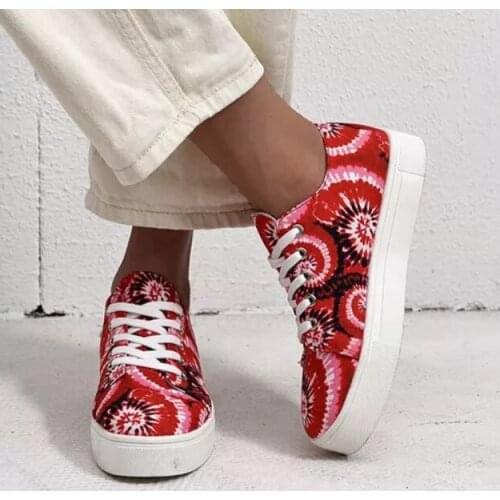 Comfortable Hot Sale Women Casual Flat Shoes Ladies Shoes Woman Print Classic Canvas Female Shoe