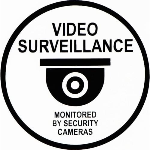 Video Surveillance Decal PVC Fashion Waterproof Car Sticker By Security Camera Black/white/red/laser/silver14cm*14cm
