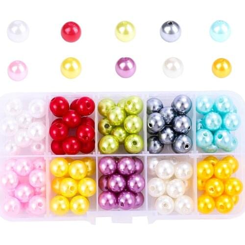 1box 4/6/8/10mm Mixed Color ABS Imitation Pearl Beads Box For DIY Necklaces Earrings Bracelets Jewelry Making Kit Cord Clasps