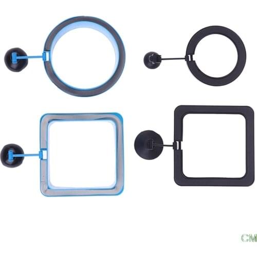 1PC Aquarium Feed Ring Fish Tank Station Floating Food Square Circle Round Feeder Sucker Cup Accessory Supply Black Or Blue