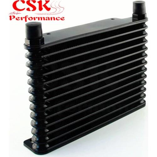 10-AN 32MM 13 ROW ENGINE/TRANSMISSION RACING COATED ALUMINUM OIL COOLER Black