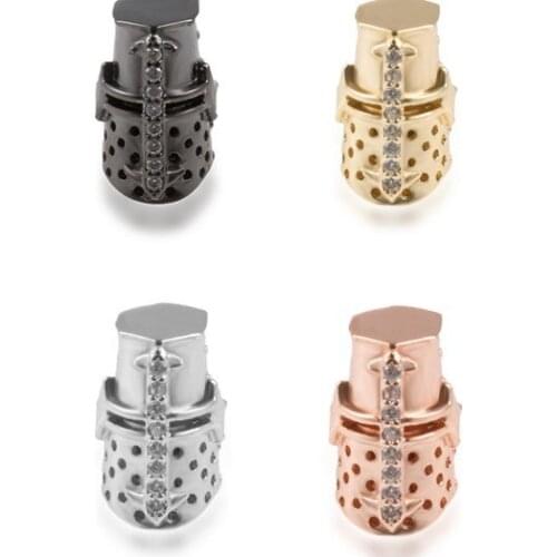 13*9mm knight helmet micro pave cz zircon cubic zirconia beads DIY Copper necklace charm bracelet connectors hfg2