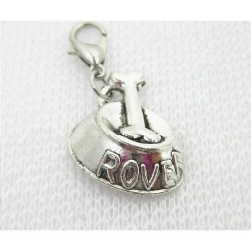 2018 New 50pcs/lot Silver Dogs Bowl Rover Dangle Charms Lobster Clasp DIY Bracelet Necklace Pendants Jewelry Hanging Charms
